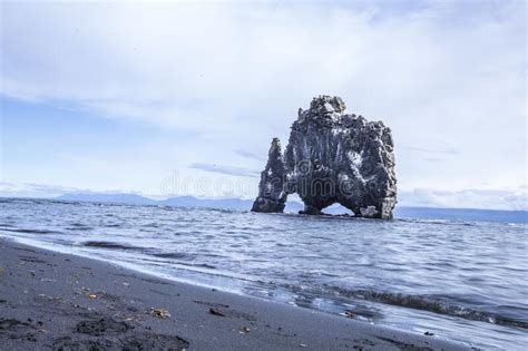 Rock Standing In The Hvitserkur Sea Outside The Northern Icelandic