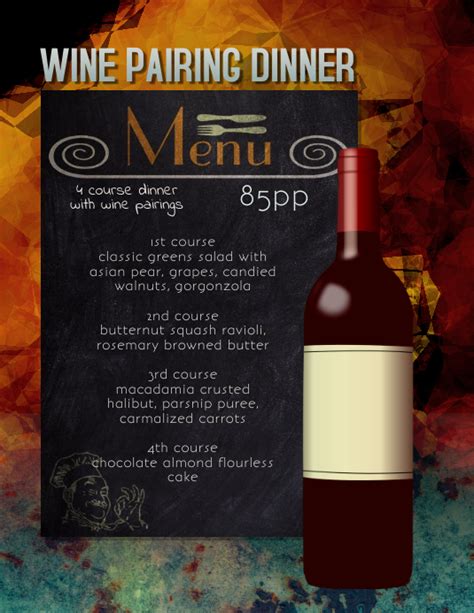 Copy Of Wine Pairing Dinner Flyer Template Postermywall