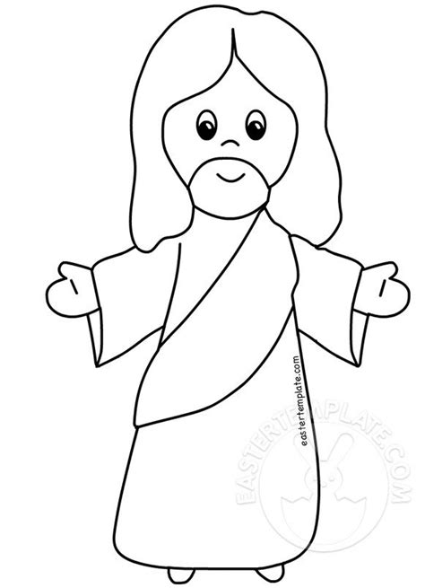 Jesus Of Nazareth Cartoon Coloring Page Easter Template