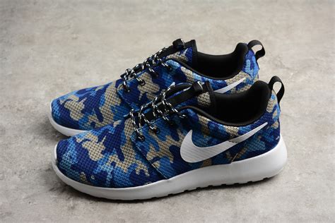Nike Roshe Run Id Whitecamo Blue Running Shoes 943711 886 For Sale
