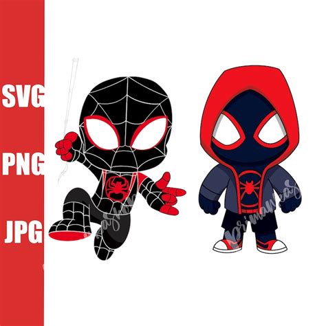 Svg Spider Man Miles Morales Into Spider Verse Characters Etsy