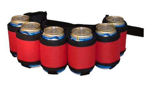 Beer Belt Red Neck Beer Holster Beverage Belt Holds 6 Beers Red