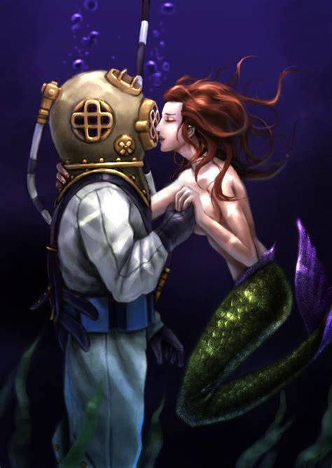Mermaid Kiss By Razzerfalcon On Deviantart Mermaid Art Mermaids And