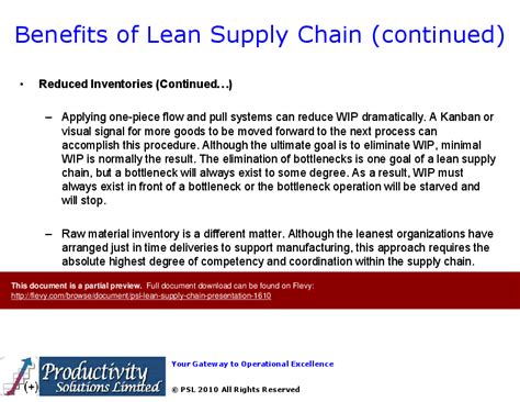 Ppt Psl Lean Supply Chain Presentation 57 Slide Ppt Powerpoint