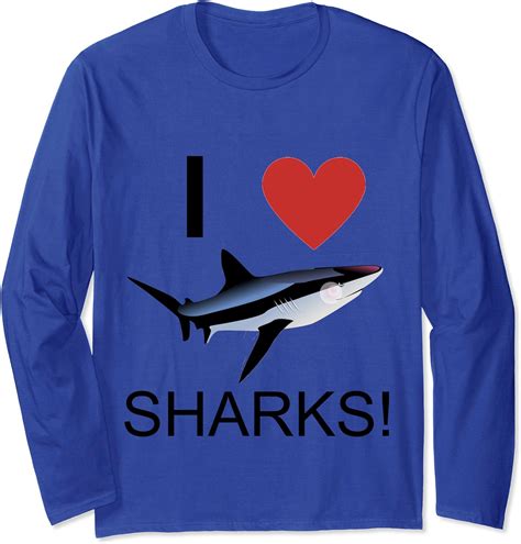 I Love Sharks Long Sleeve T Shirt Uk Clothing