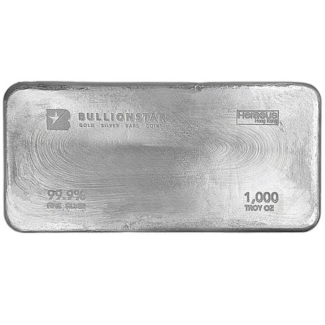 Buy 1000 Oz Bullionstar Heraeus Silver Bullion Bar
