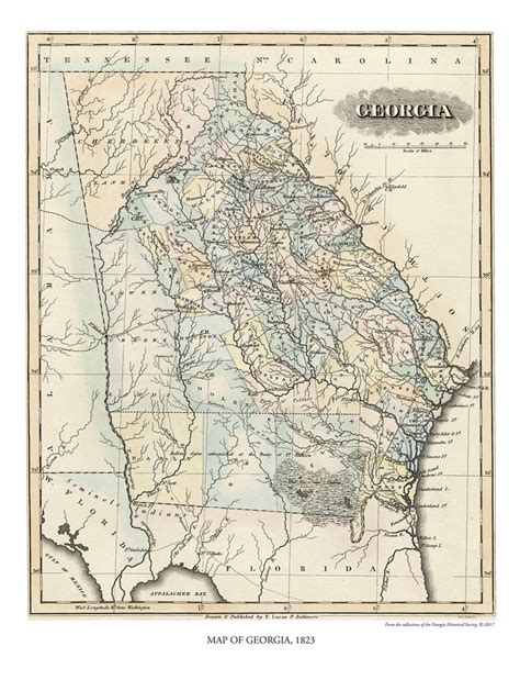 Map Of Georgia 1823 Georgia Historical Society