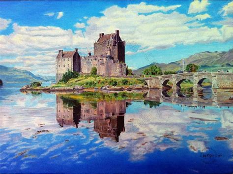 Eilean Donan Castle Oil Painting On Canvas Board 70x50cm 275x195