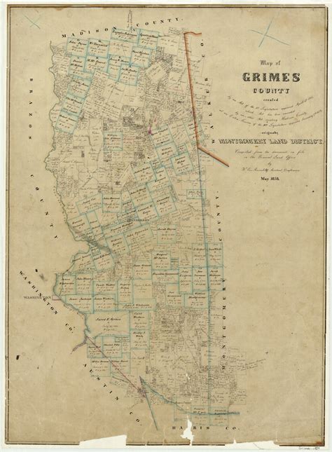 Map Of Grimes County Legacy Of Texas
