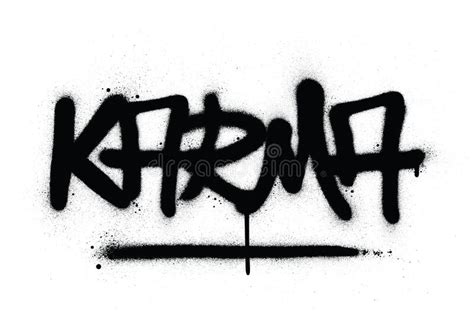 Graffiti Karma Word Sprayed In Black Over White Stock Vector