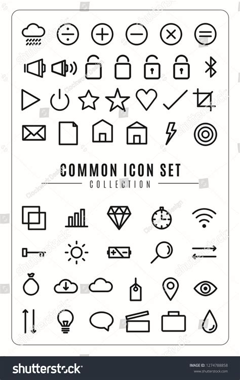 Most Common Icons Stock Vector Royalty Free 1274788858 Shutterstock