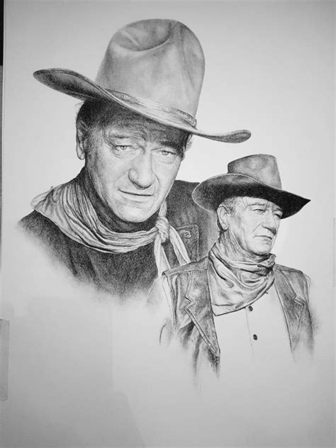 John Wayne In Charcoal By Steven Streetin John Wayne Celebrity