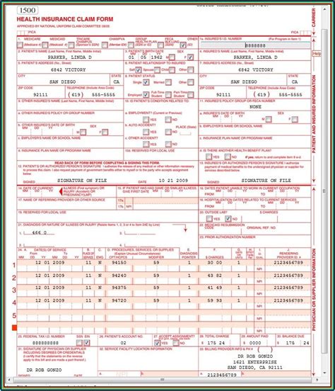What Does A Completed Cms 1500 Form Look Like For Medicare