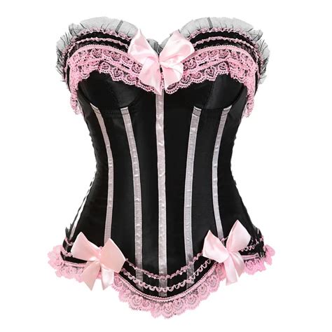 sapubonva sexy ladies corset with zipper vintage style overbust corsets and bustiers floral lace