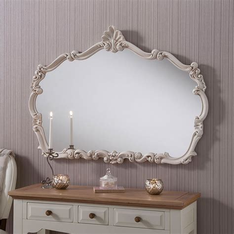 Antique French Style Ivory Ornate Mirror Ivory Ornate Wall Mirror