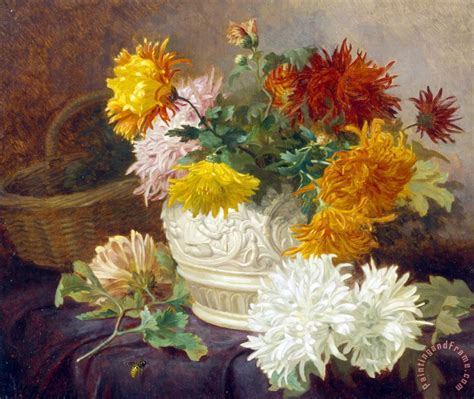 Eloise Harriet Stannard Still Life Of Chrysanthemums Painting Still