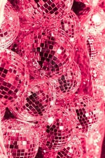 Just Like 80 Disco Pink Glitter Background Art Collage Wall Hot