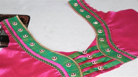 Paithani Saree Blouse Neck Design Cutting And Stitching At Home 2018