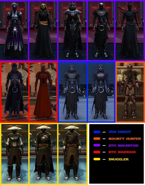 Some of the armor sets i put together over the years (Some are newer and some are older) : swtor