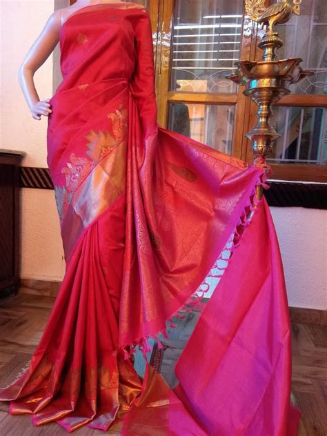 Red Pure Kanchipuram Silk Saree With Pure Zari Folllwed By Rich Pallu Code A0817ka020112 Cost