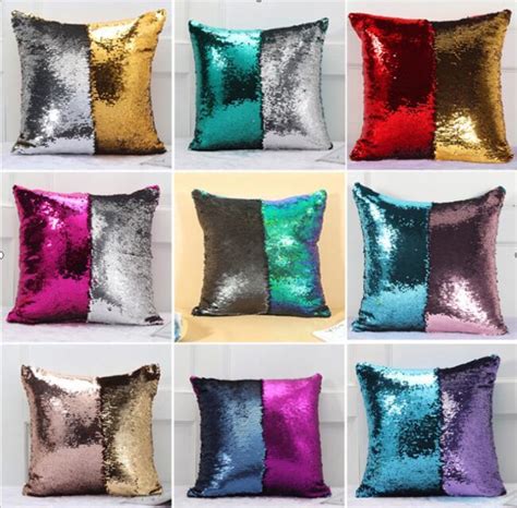 Sequin Pillow Case Decorative Mermaid Pillow Cover Color Changing