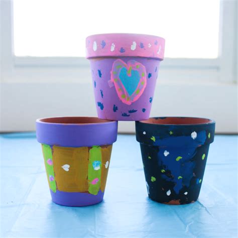 Colorful Kid Painted Spring Flower Pots At Home With Zan Home