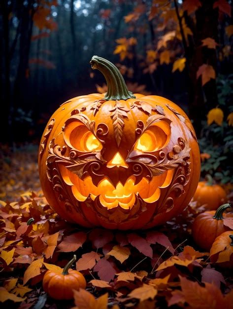 Premium Photo Halloween Jackolantern Pumpkins