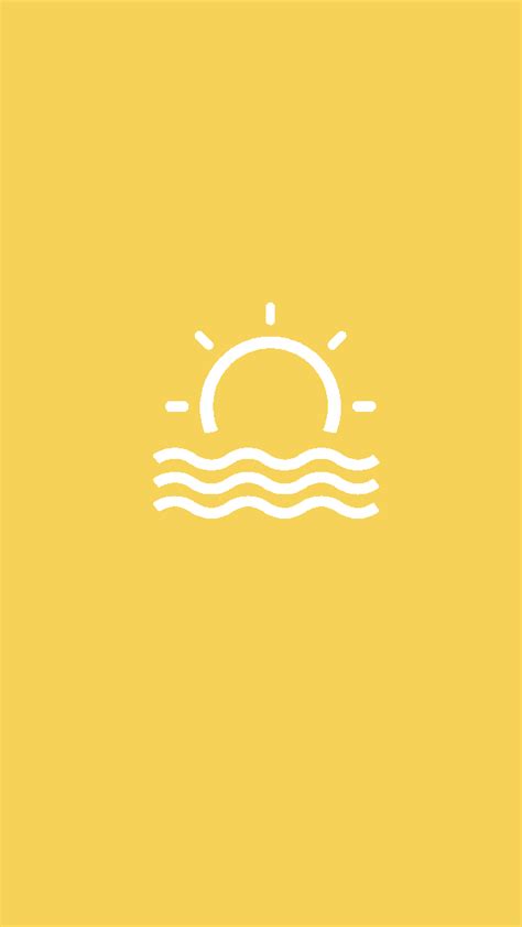 Yellow Sun And Wave Instagram Story Highlights Template Iphone