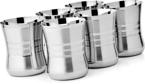 buy steel glass set stainless steel tableware drinkware tumbler drinking glasses set of 6