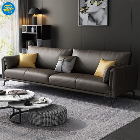 2021 Hot Sale Italian Style Modern Living Room Furniture Leather Sofa