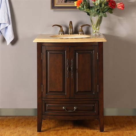 We love that this 30 single bathroom vanity set brings a coastal farmhouse look to your guest bath or half bath with its slatted design and metal track hardware. 27 Inch Single Sink Vanity with Under Counter LED Lighting ...