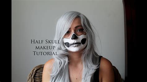 Half Skull Halloween Makeup Tutorial Youtube