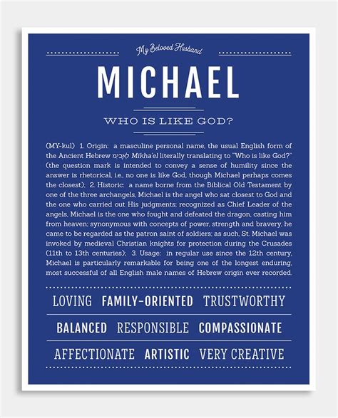 Michael Classic Name Print Classic Names Names With Meaning Names