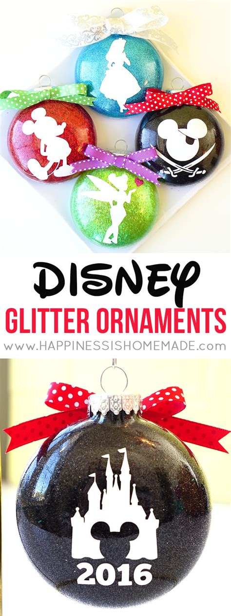There are plenty of ways to deck the halls (and everything else) that extend beyond spun glass. Disney Glitter Christmas Ornaments - Happiness is Homemade