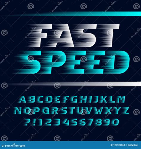 Fast Speed Alphabet Font Wind Effect Italic Letters Symbols And