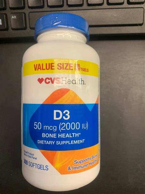 Cvs Health Vitamin D3 Bone And Immune Health 50mcg 2000iu 300 Softgels