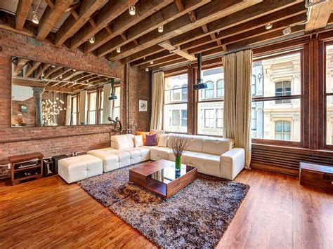 Apartmentsappealing Open Plan Apartment Exposed Wood Beams And Iron