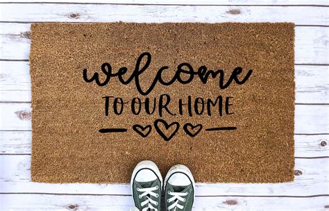 Welcome To Our Home Mat Welcome Mat Porch Decor Housewarming Etsy