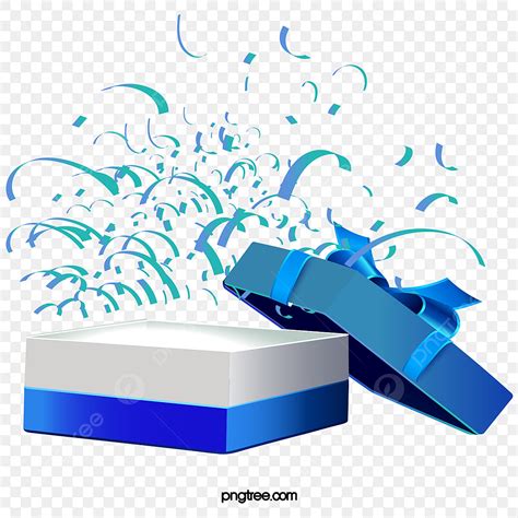 Open Gift Box Clipart Hd PNG Open The Blue Gift Box Vector Blue Gift