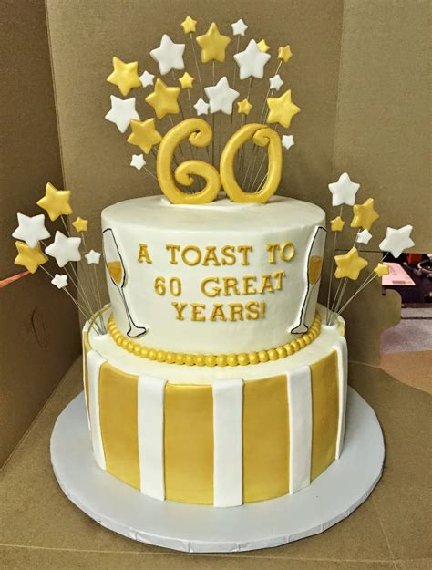 May this lovely day bring happiness and new opportunities in your. Cakes by Mindy: Gold and White 60th Birthday Cake 8" & 10"