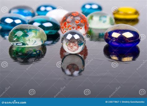 Multi Colored Glass Balls Stock Image Image Of Close 23077867