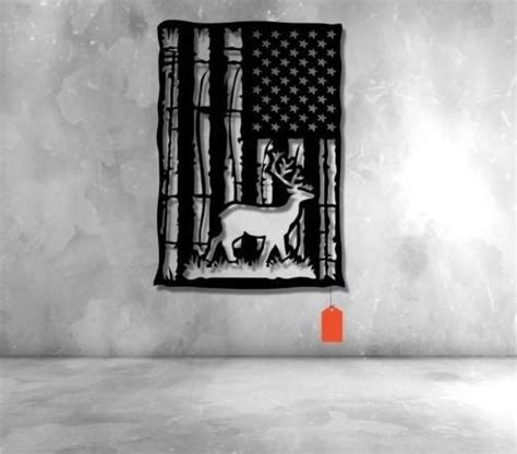 American Flag Deer Dxf Svg Png Files Flag Deer Usa Etsy