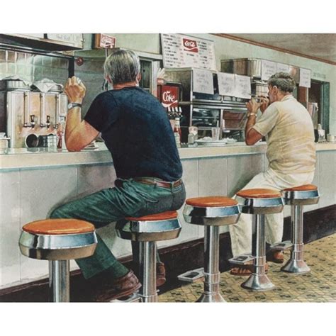 But the old man sat there. Goings Ralph | Diner Counter - Two Men | MutualArt
