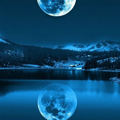 Free Download Night Calm Lake Mountains Super Moon Shadow Hd Wallpaper