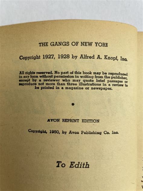 Herbert Asbury The Gangs Of New York