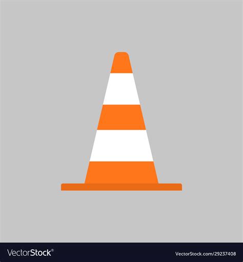 Traffic Cone Icon Flat Royalty Free Vector Image