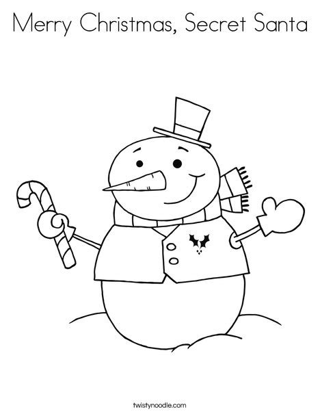 Merry christmas coloring page with rabbit. Merry Christmas, Secret Santa Coloring Page - Twisty Noodle