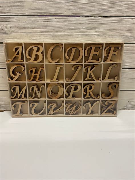 2 Wood Laser Cut Alphabet Set Total Of 120 Pieces Etsy