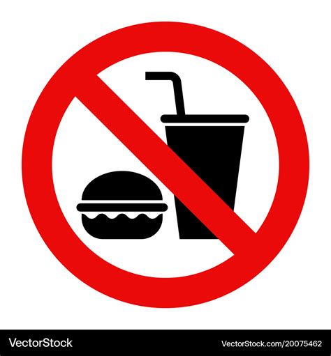 No Food And Drink Sign No Food And Drink Sign Stock Vector