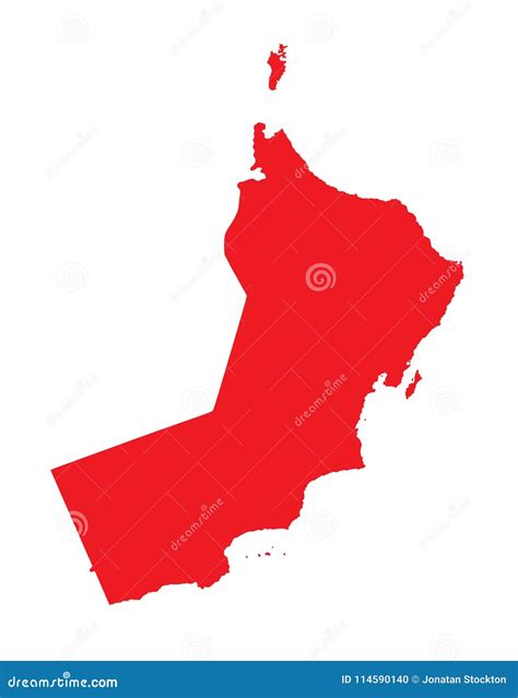 Sultanate Of Oman Vector Map Silhouette Stock Illustration